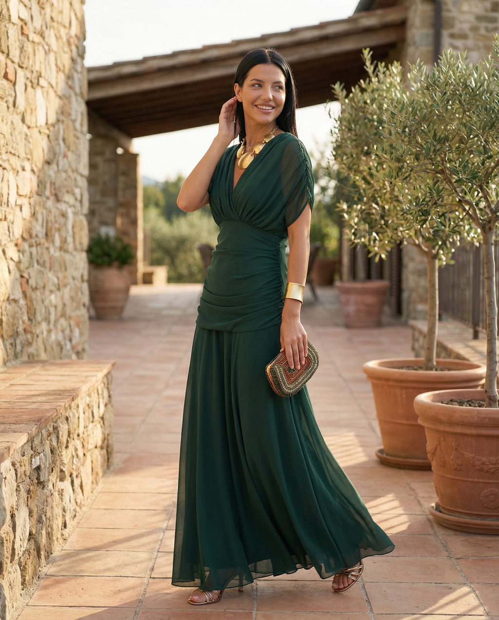 Evening Dress Women Off-Shoulder Maxi with Ruched Detail - 17 - Rokvane
