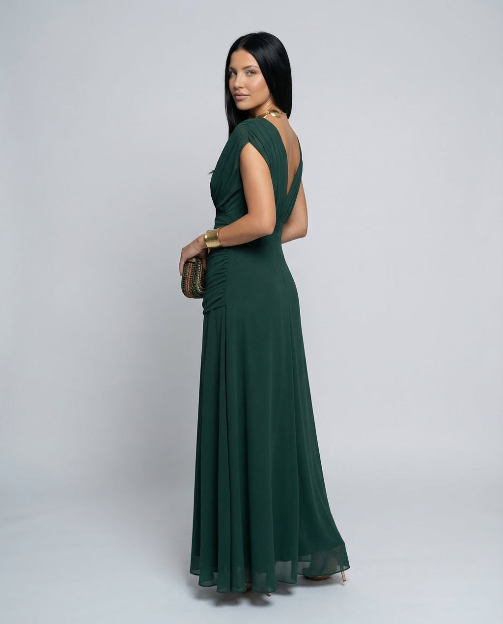 Evening Dress Women Off-Shoulder Maxi with Ruched Detail - 18 - Rokvane
