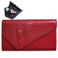Women's Clutch Bag with Crocodile Pattern and Detachable Strap - 8 - Rokvane