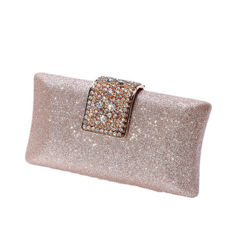 Evening Clutch Bag Women's Glitter Design with Rhinestone Detail - 7 - Rokvane