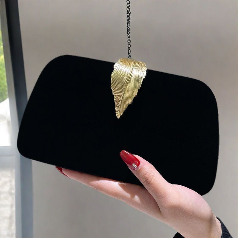 Evening Clutch Bag Women's Gold Leaf Detail - 7 - Rokvane