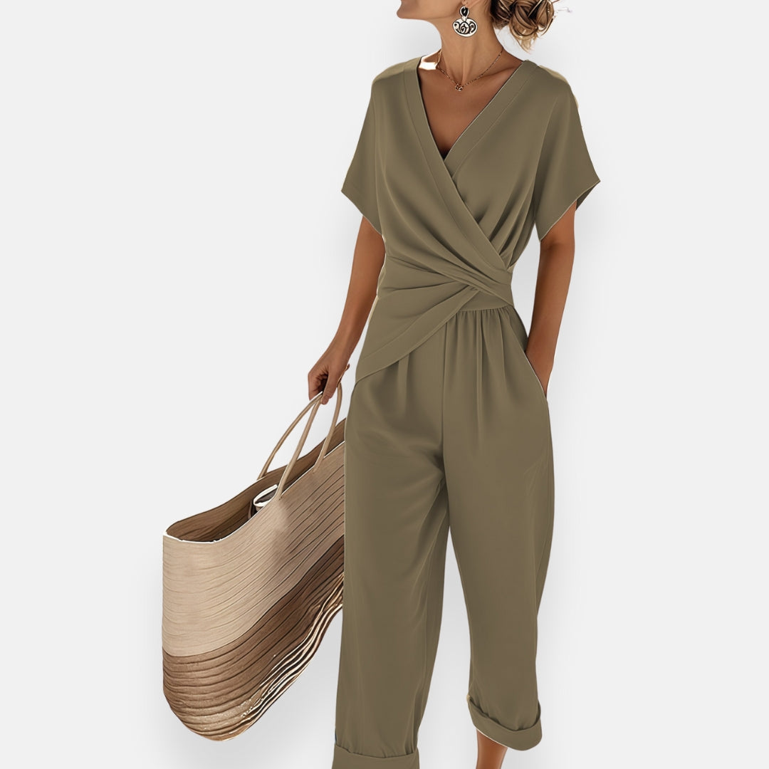 Chic Wrap-Style Jumpsuit for Women - 2 - Rokvane