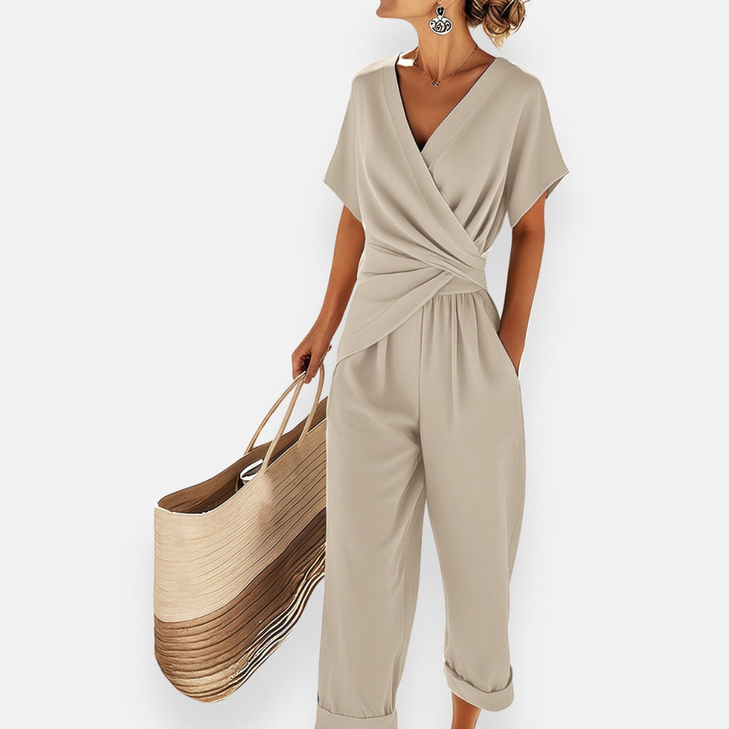 Chic Wrap-Style Jumpsuit for Women - 9 - Rokvane