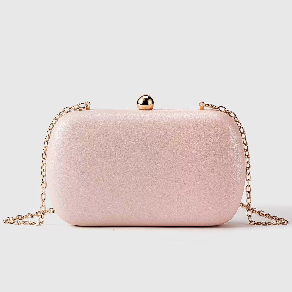 Clutch Bag Women's Pink Evening Bag with Chain Strap - 1 - Rokvane