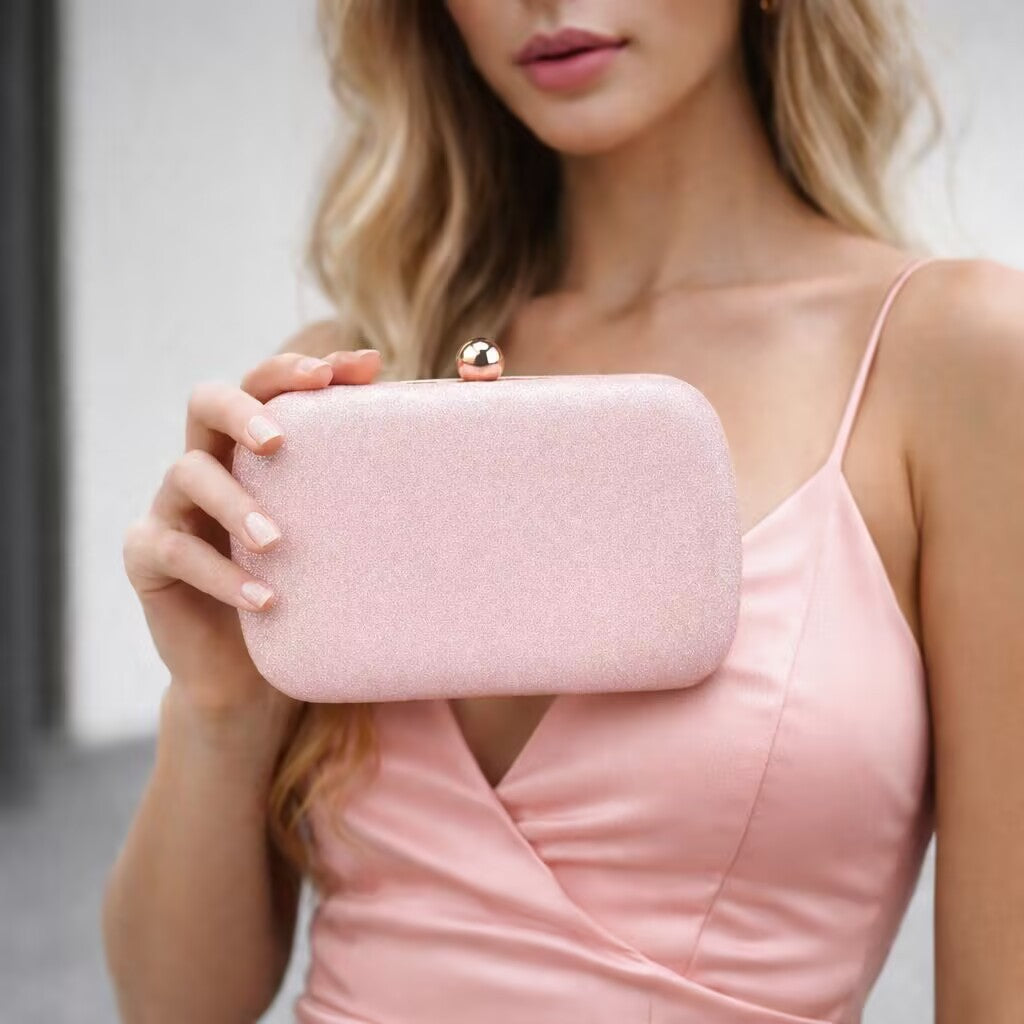 Clutch Bag Women's Pink Evening Bag with Chain Strap - 7 - Rokvane