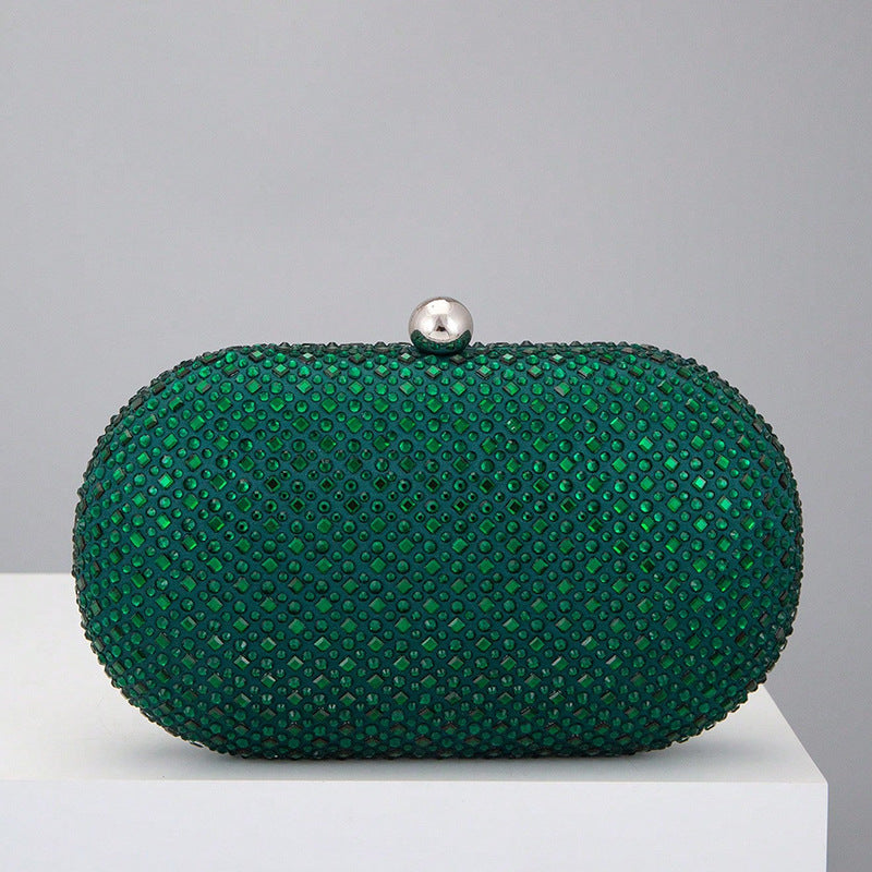 Women's Clutch Bag with Sparkling Design and Oval Shape - 2 - Rokvane