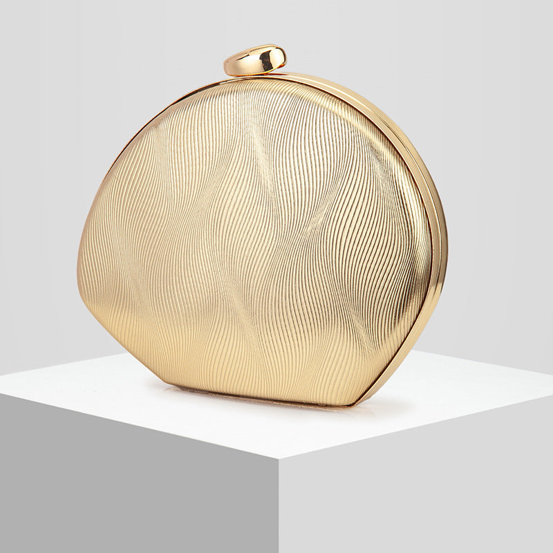 Evening Clutch Bag Women's Gold Wave Design - 3 - Rokvane