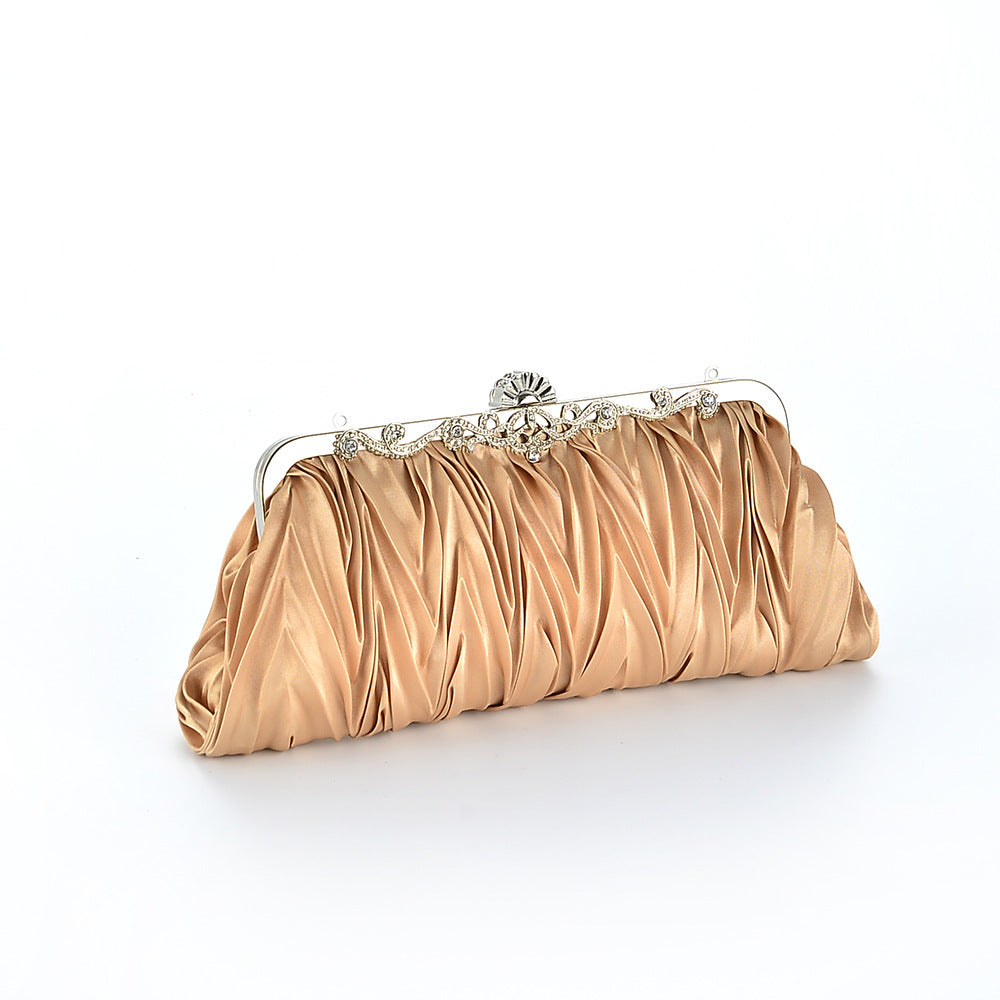 Clutch Bag Women Pleated Evening Bag with Floral Detail - 7 - Rokvane