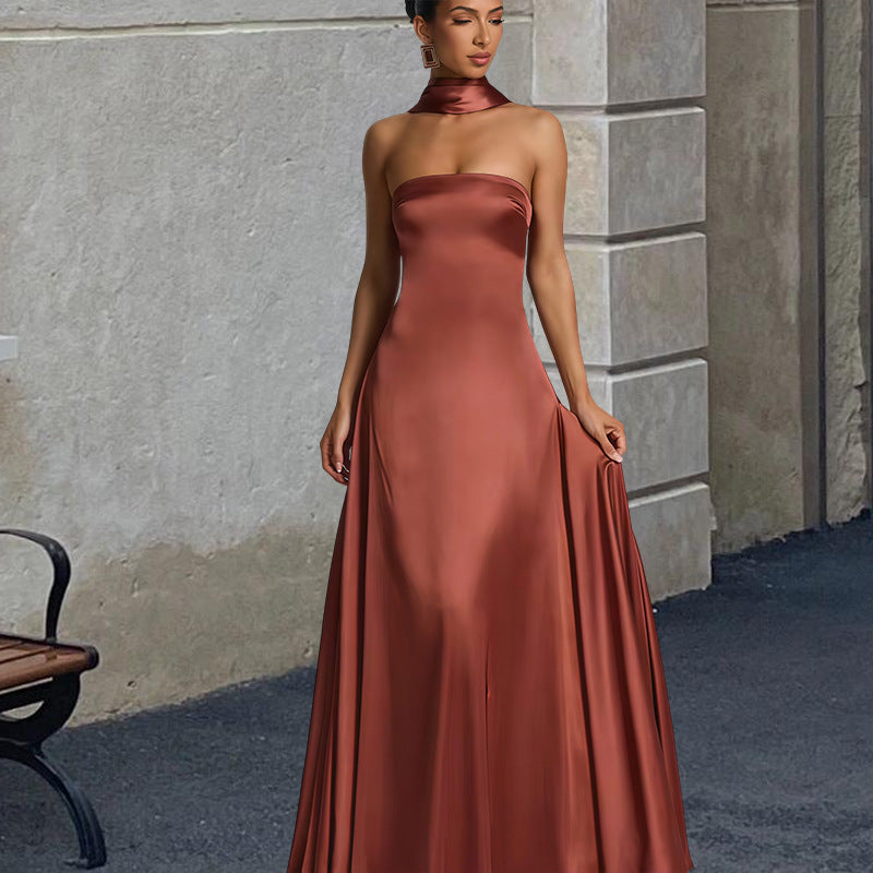 Evening Dress Women Strapless A-Line with Statement Bow - 3 - Rokvane