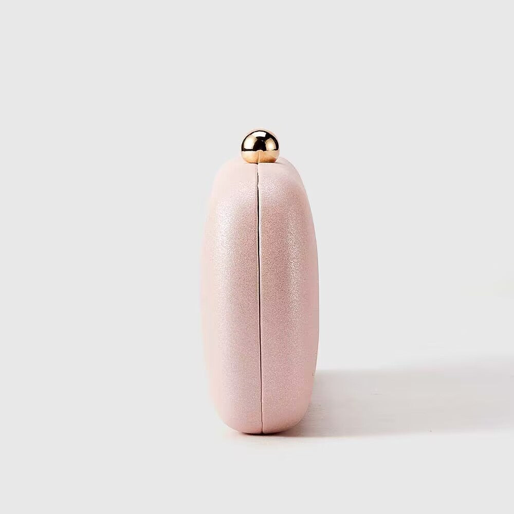 Clutch Bag Women's Pink Evening Bag with Chain Strap - 6 - Rokvane