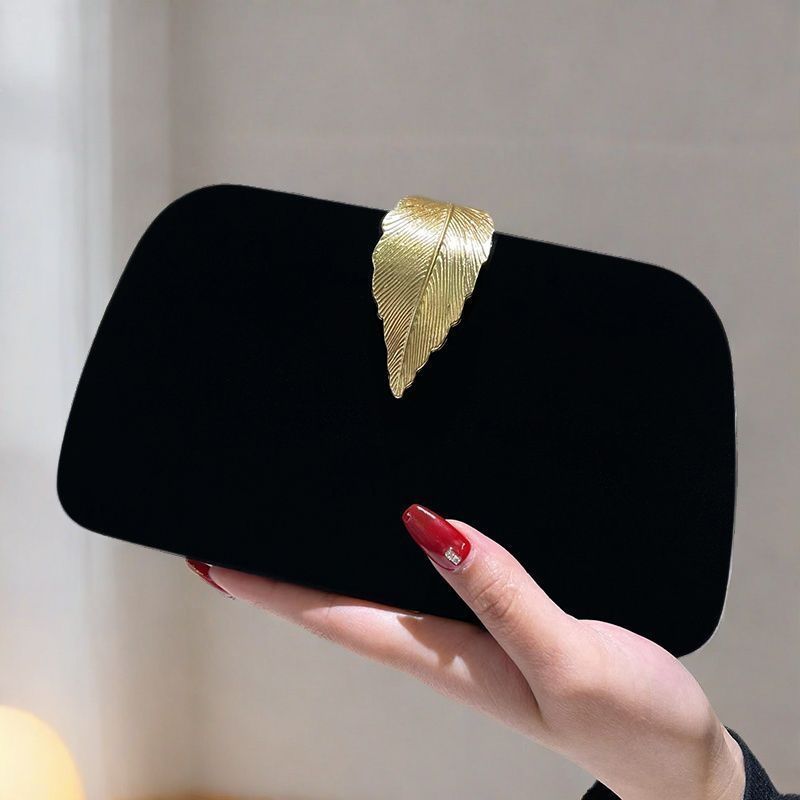 Evening Clutch Bag Women's Gold Leaf Detail - 1 - Rokvane