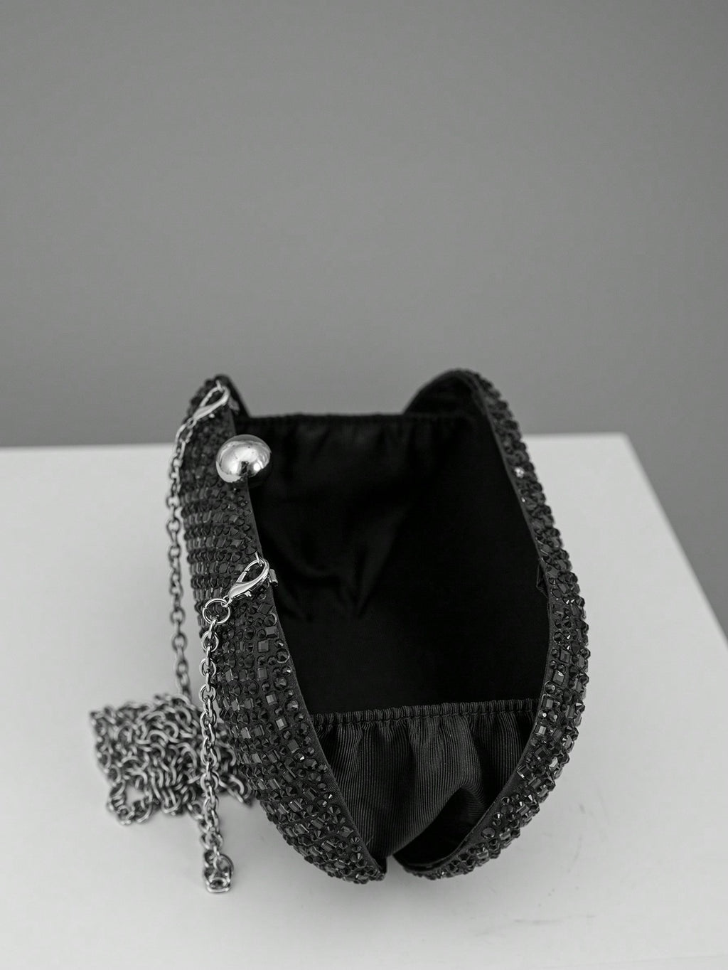 Women's Clutch Bag with Sparkling Design and Oval Shape - 9 - Rokvane