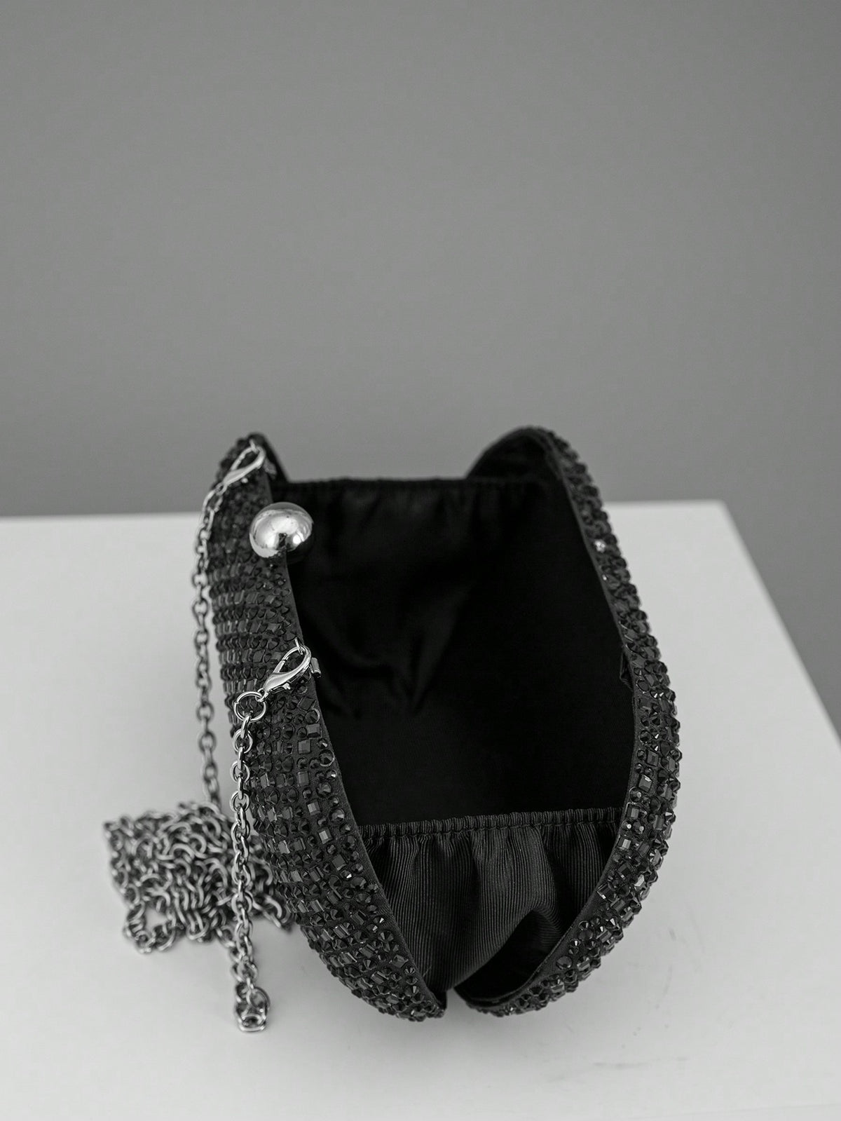 Women's Clutch Bag with Sparkling Design and Oval Shape - 9 - Rokvane