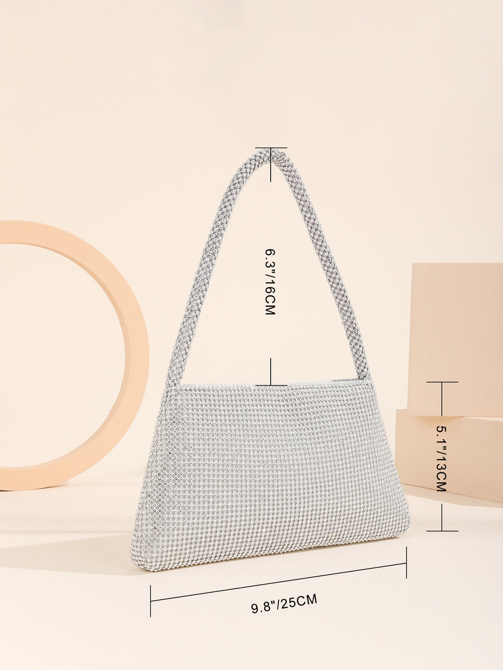 Evening Clutch Bag Women's Rhinestone Design - 5 - Rokvane