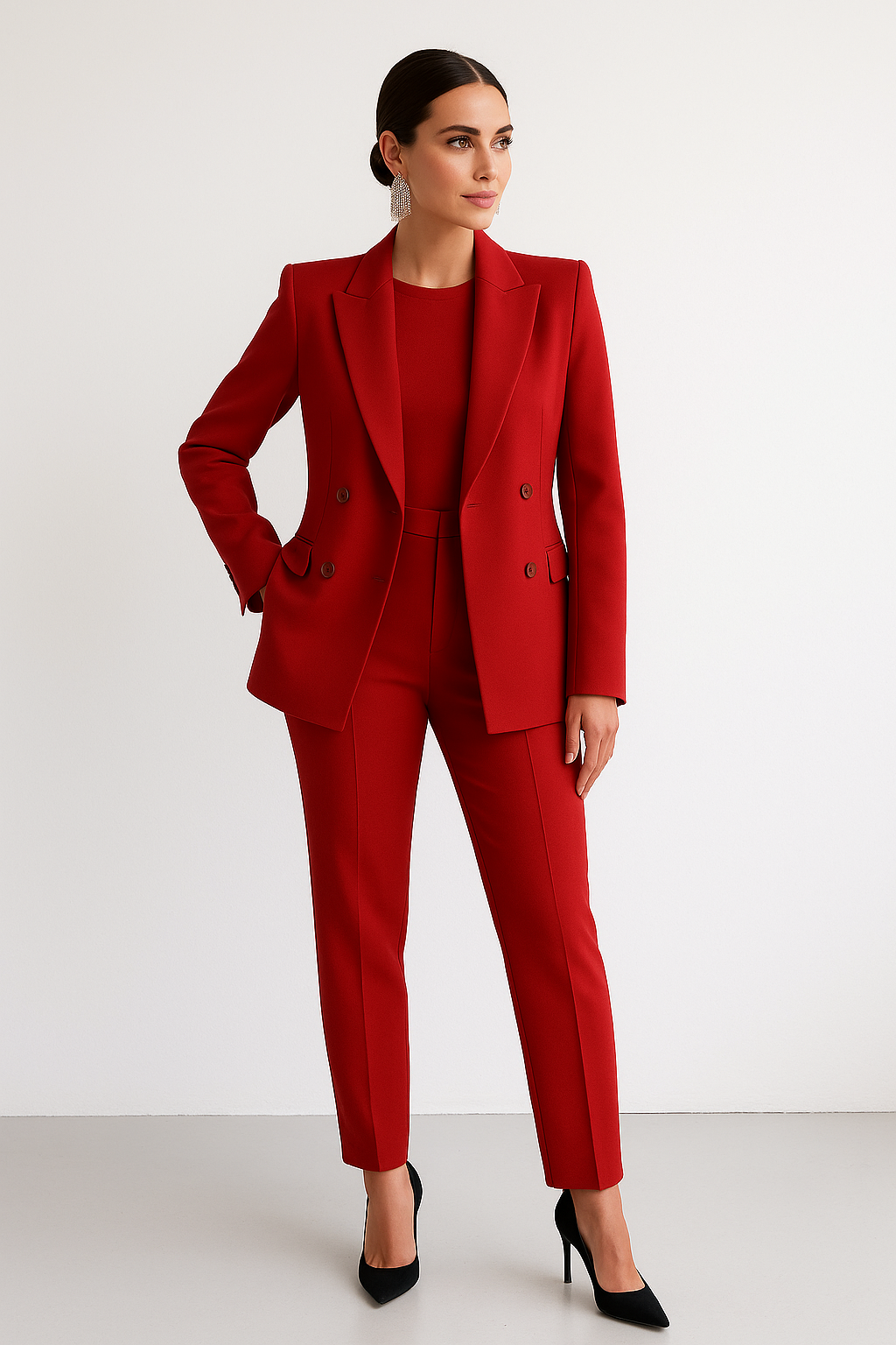 Chic Double-Breasted Tailored Blazer for Women - 5 - Rokvane