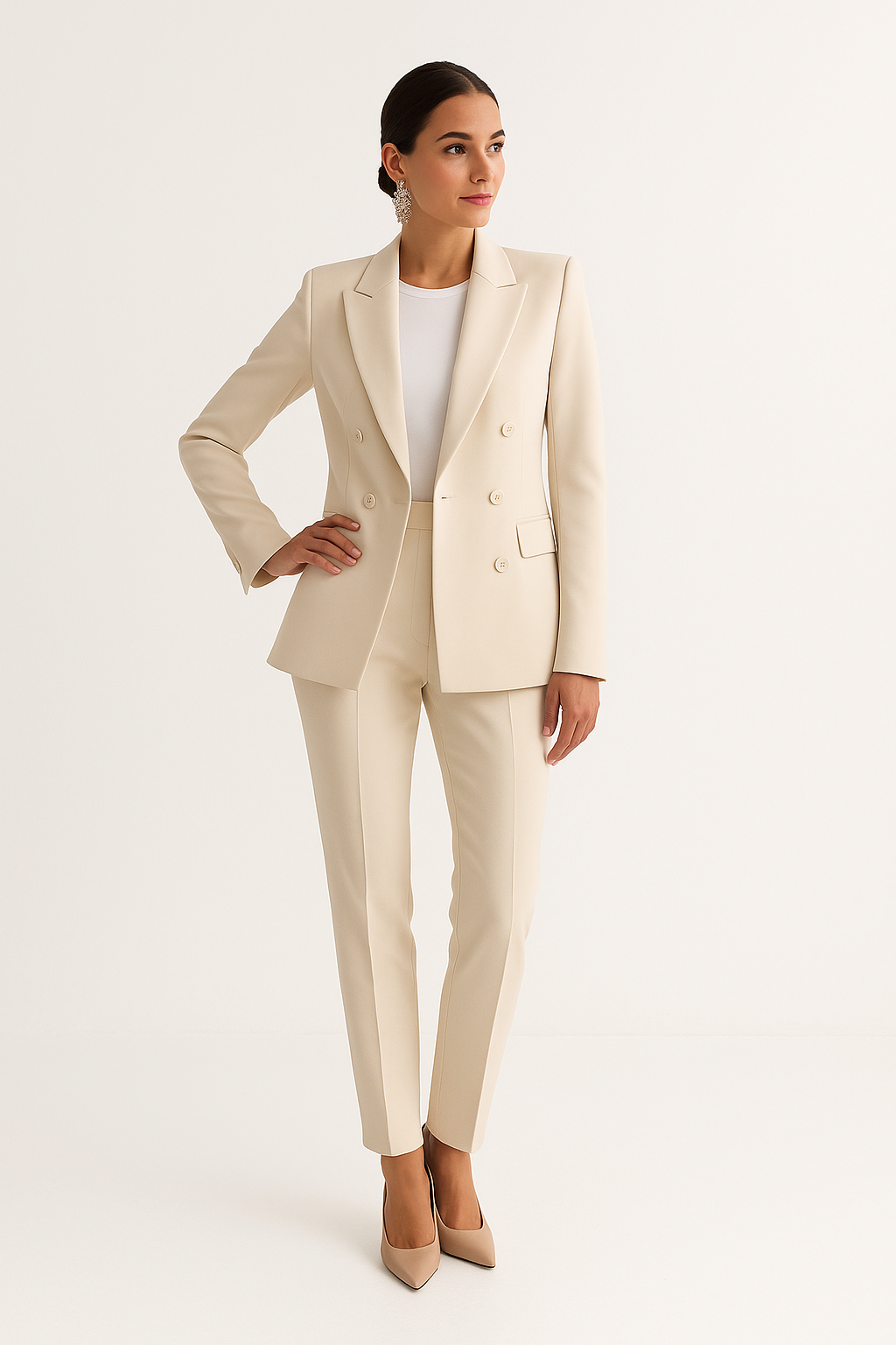 Chic Double-Breasted Tailored Blazer for Women - 6 - Rokvane