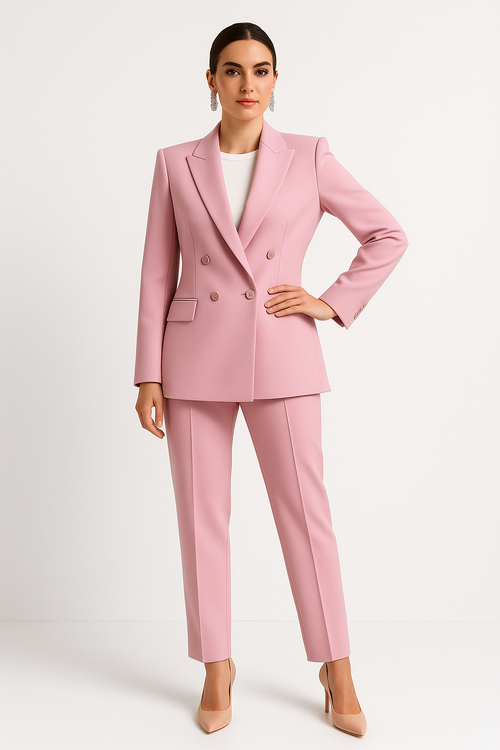 Chic Double-Breasted Tailored Blazer for Women - 1 - Rokvane