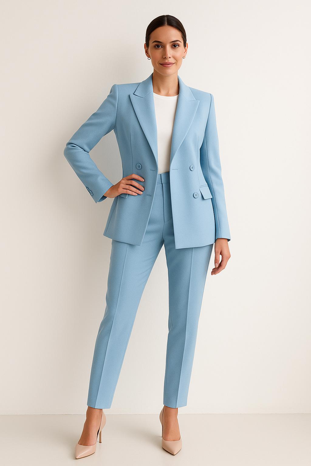 Chic Double-Breasted Tailored Blazer for Women - 3 - Rokvane