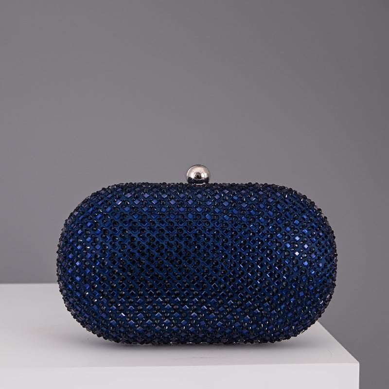 Women's Clutch Bag with Sparkling Design and Oval Shape - 3 - Rokvane