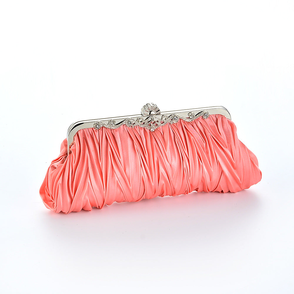 Clutch Bag Women Pleated Evening Bag with Floral Detail - 5 - Rokvane
