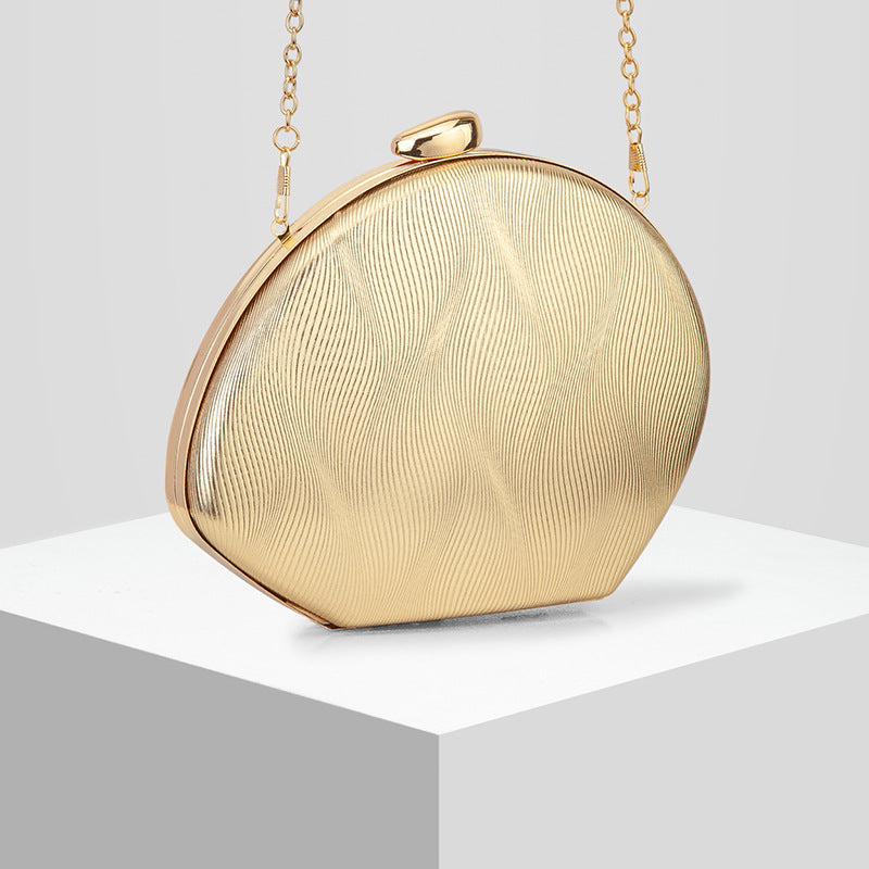 Evening Clutch Bag Women's Gold Wave Design - 2 - Rokvane