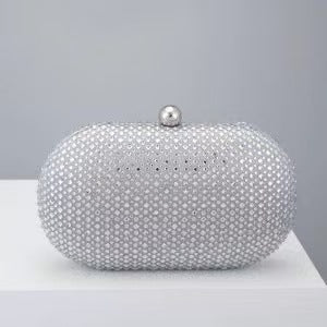 Women's Clutch Bag with Sparkling Design and Oval Shape - 8 - Rokvane