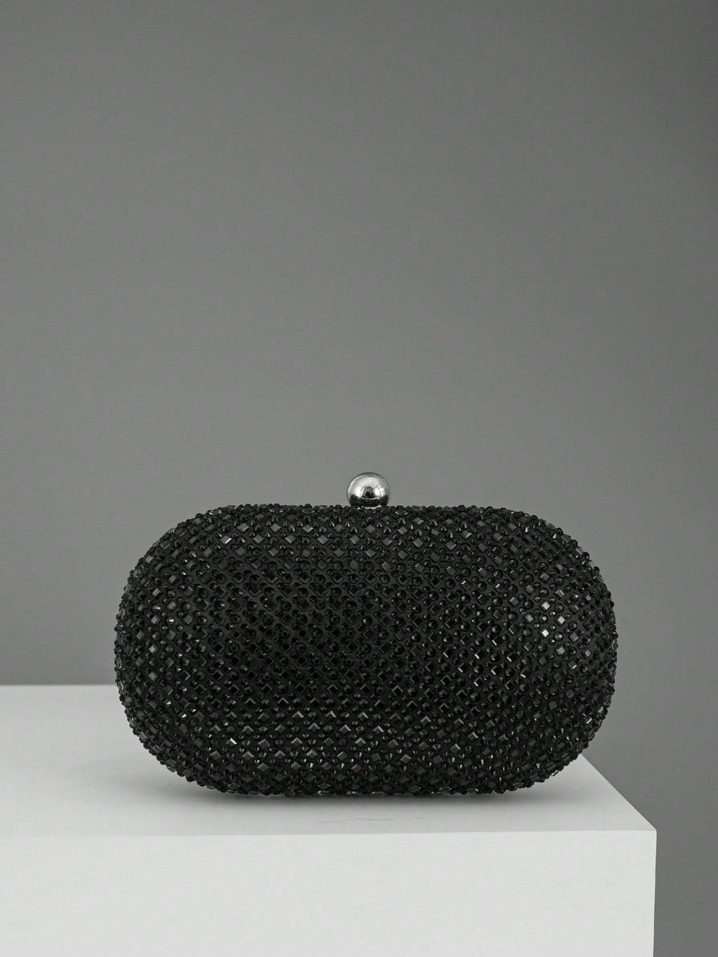 Women's Clutch Bag with Sparkling Design and Oval Shape - 6 - Rokvane