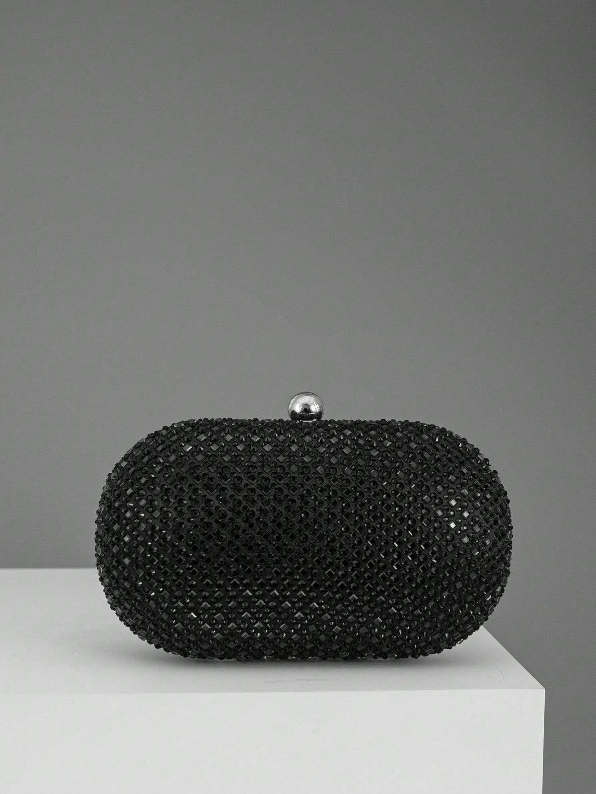 Women's Clutch Bag with Sparkling Design and Oval Shape - 6 - Rokvane