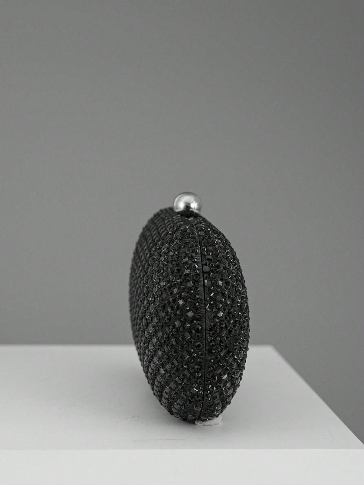 Women's Clutch Bag with Sparkling Design and Oval Shape - 1 - Rokvane