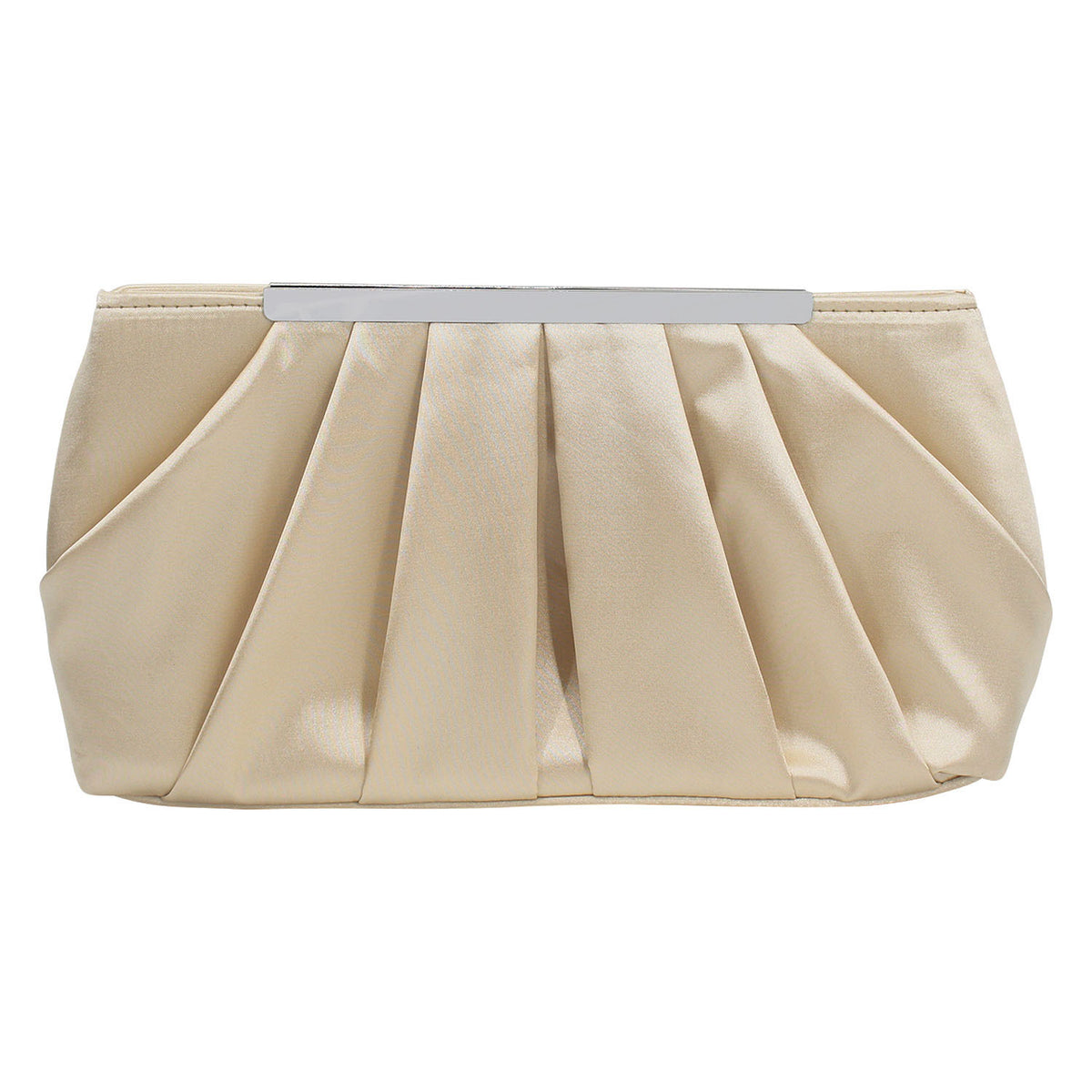 Pleated Clutch Bag for Women – Elegant Design with Chic Metallic Detail - 1 - Rokvane