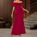 Evening Dress Women's Fishtail Maxi with Off-the-Shoulder Ruffles - 4 - Rokvane