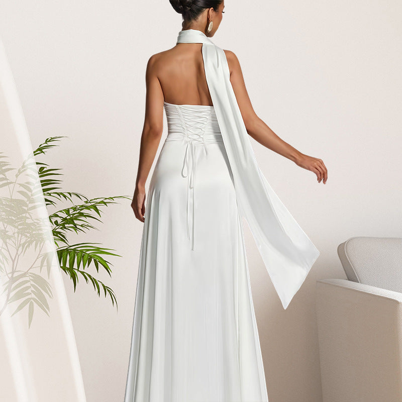 Evening Dress Women Strapless A-Line with Statement Bow - 2 - Rokvane