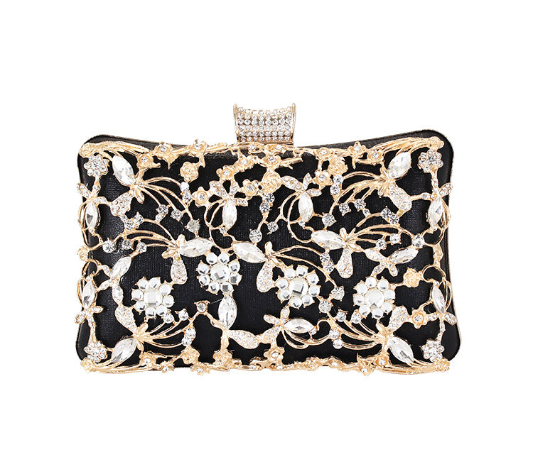 Evening Clutch Bag Women's Floral Embellished Design with Chain - 4 - Rokvane