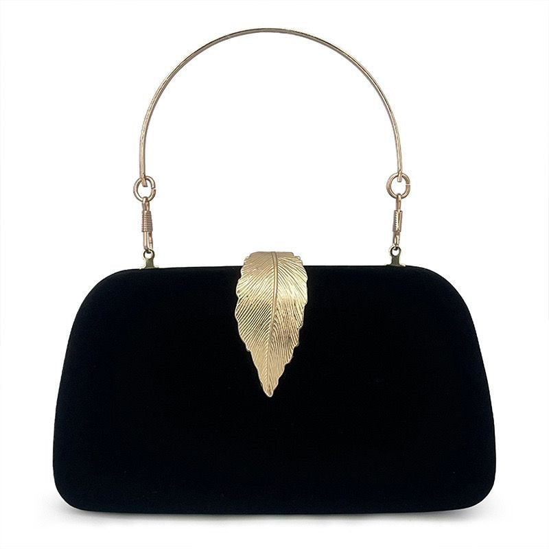 Evening Clutch Bag Women's Gold Leaf Detail - 3 - Rokvane