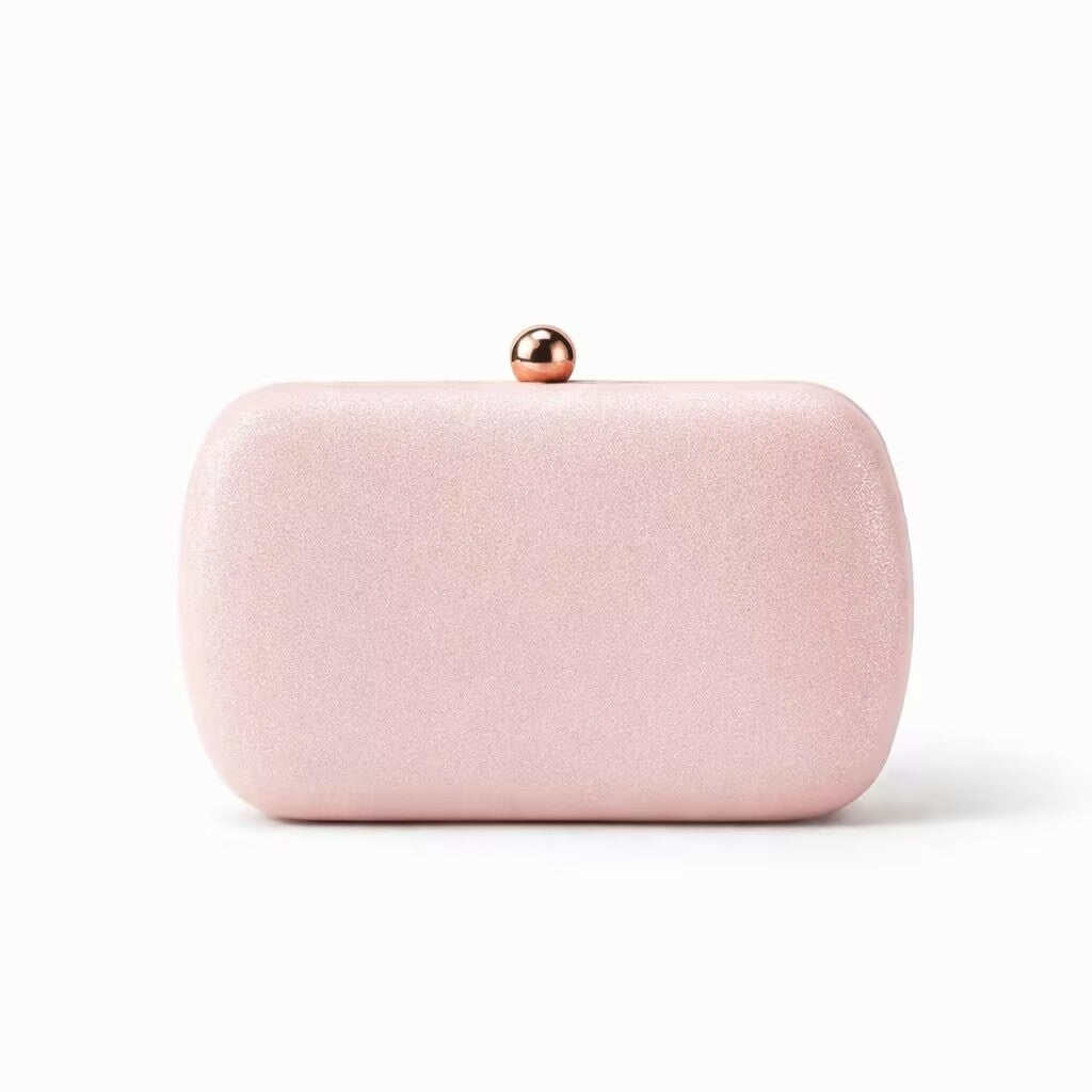 Clutch Bag Women's Pink Evening Bag with Chain Strap - 2 - Rokvane