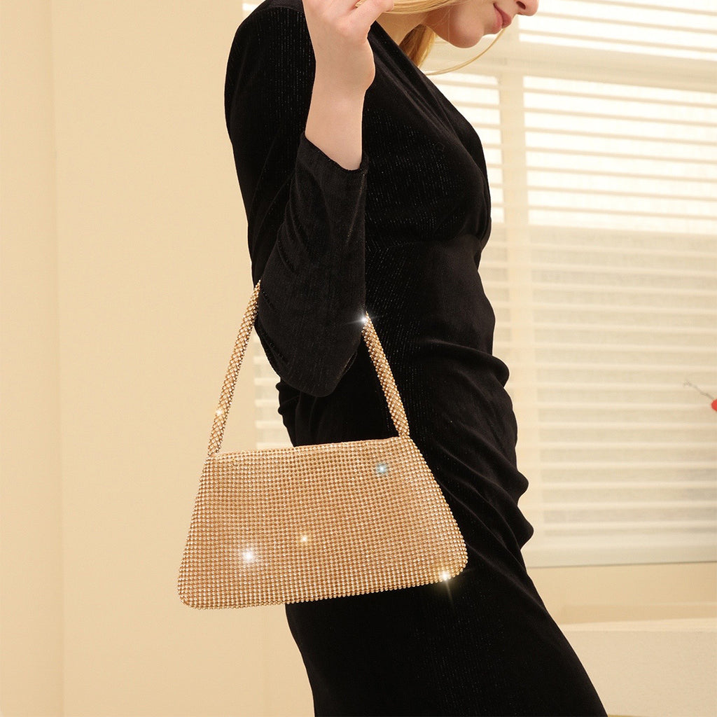 Evening Clutch Bag Women's Rhinestone Design - 1 - Rokvane