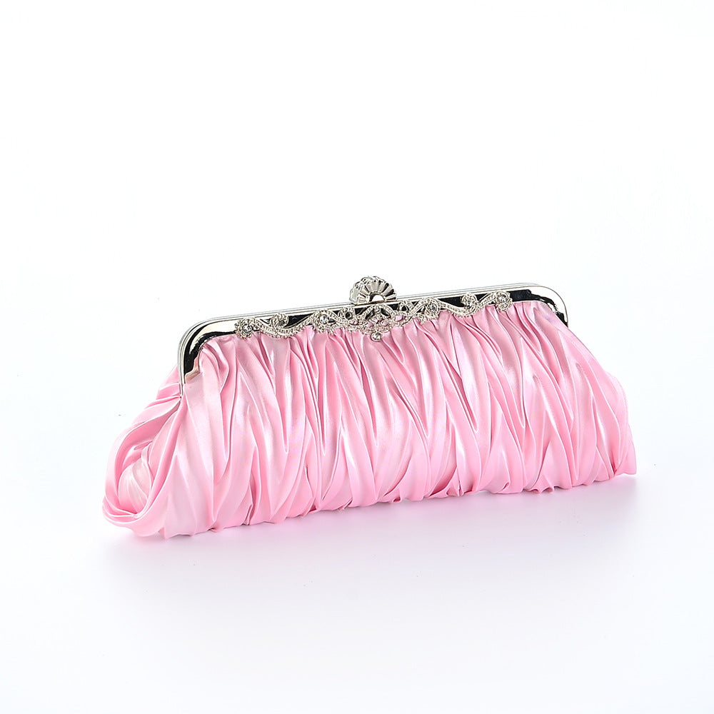 Clutch Bag Women Pleated Evening Bag with Floral Detail - 6 - Rokvane