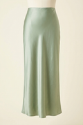 Rokvane Opal Satin Midi Skirt