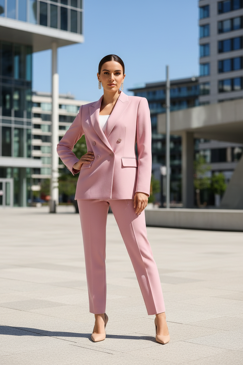 Chic Double-Breasted Tailored Blazer for Women - 7 - Rokvane